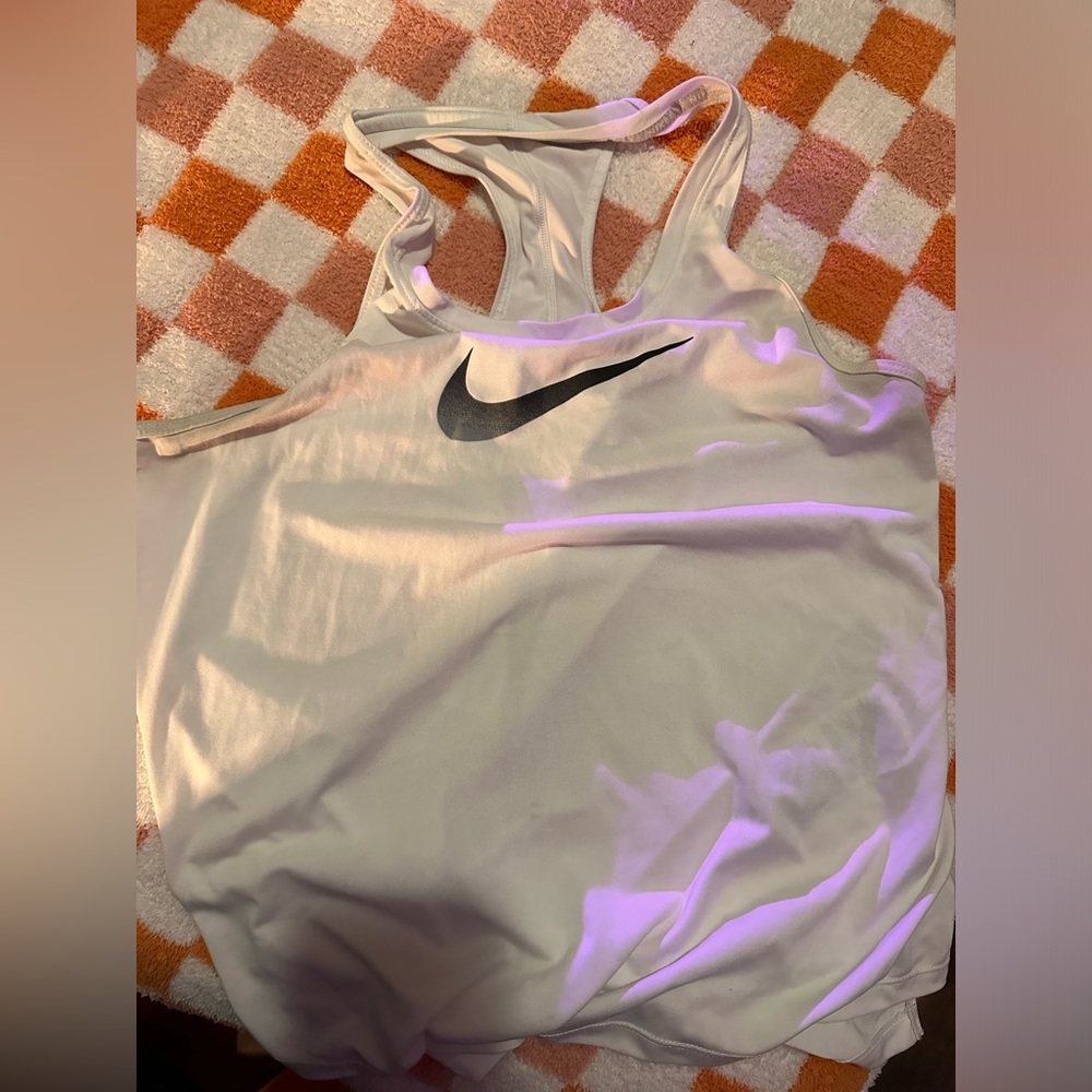 Nike white racer back tank